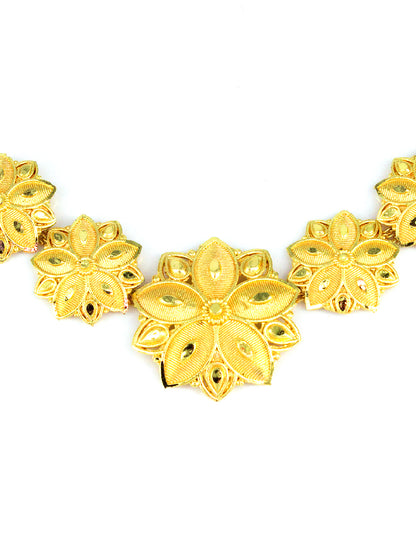 Gold-Plated Floral Design Jewellery Set