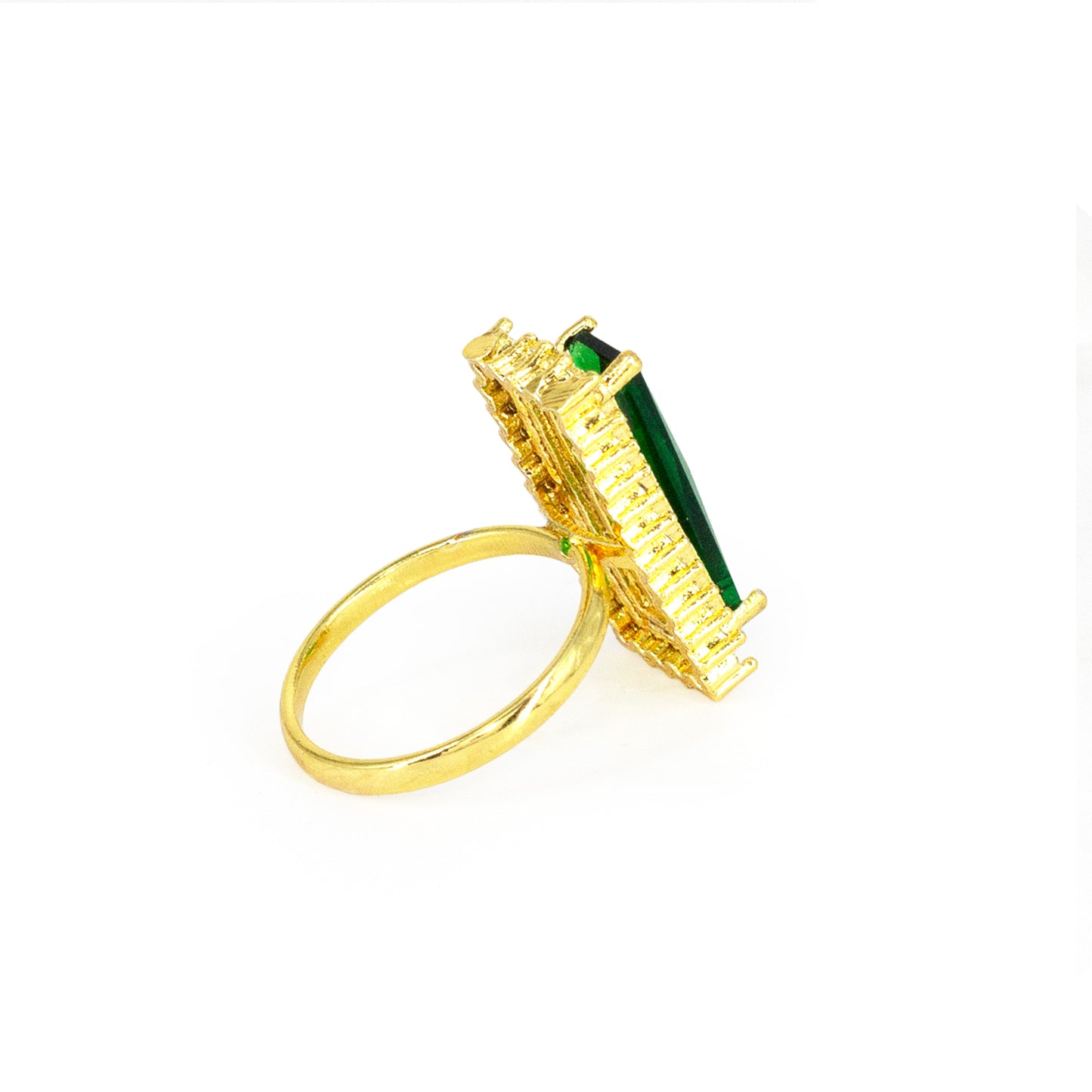 Gold Plated Green AD Finger Ring for Women