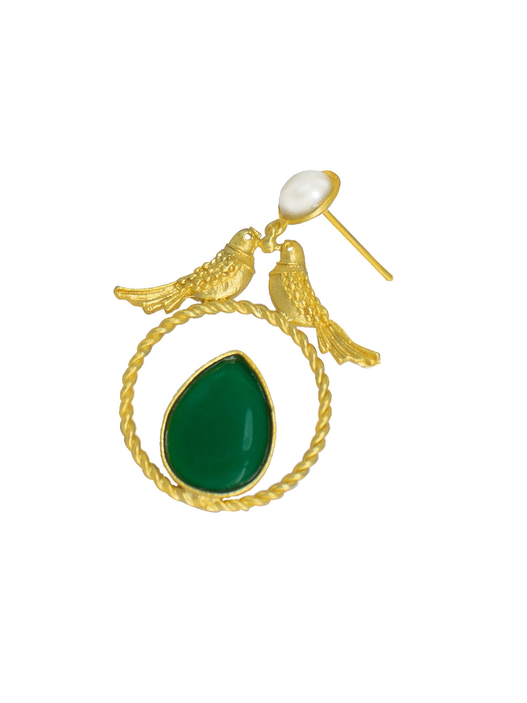 Green Bird Drop Earrings