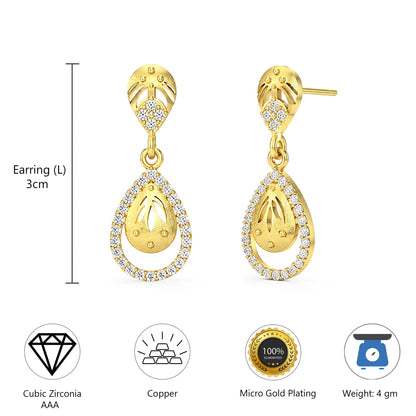 Micro Gold Plated AD Drop Earrings for Women