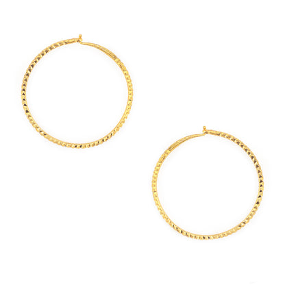 Gold Plated Classic Large Hoop Earrings for Women