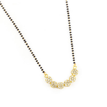 Gold Plated AD Floral Magalsutra for women
