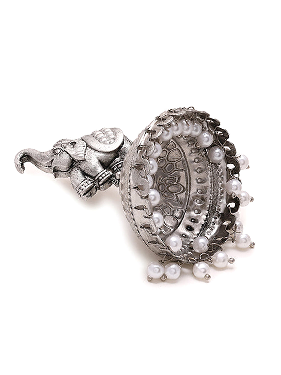 Elephant Beads Drop Jhumka Earrings