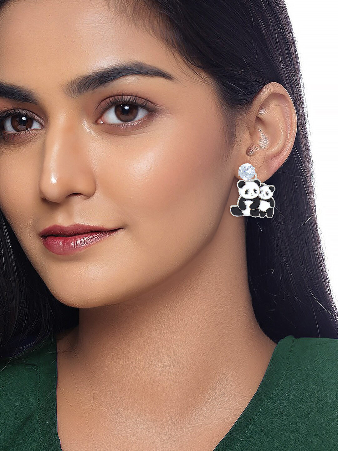 Set Of 3 Cute Panda Earrings For Girls