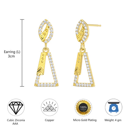 Micro Gold Plated AD Drop Earrings for Women
