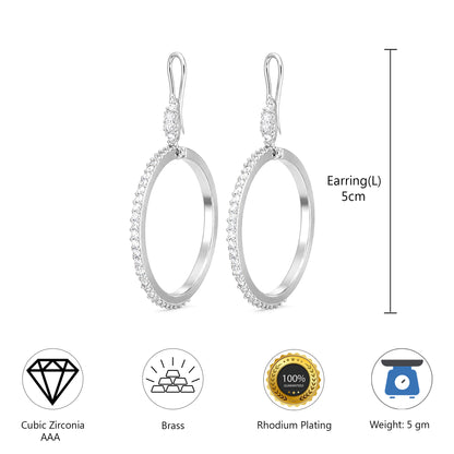 Silver Plated AD Earrings for Women