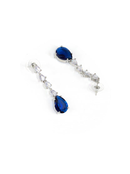 Blue Teardrop AD Jewellery Set