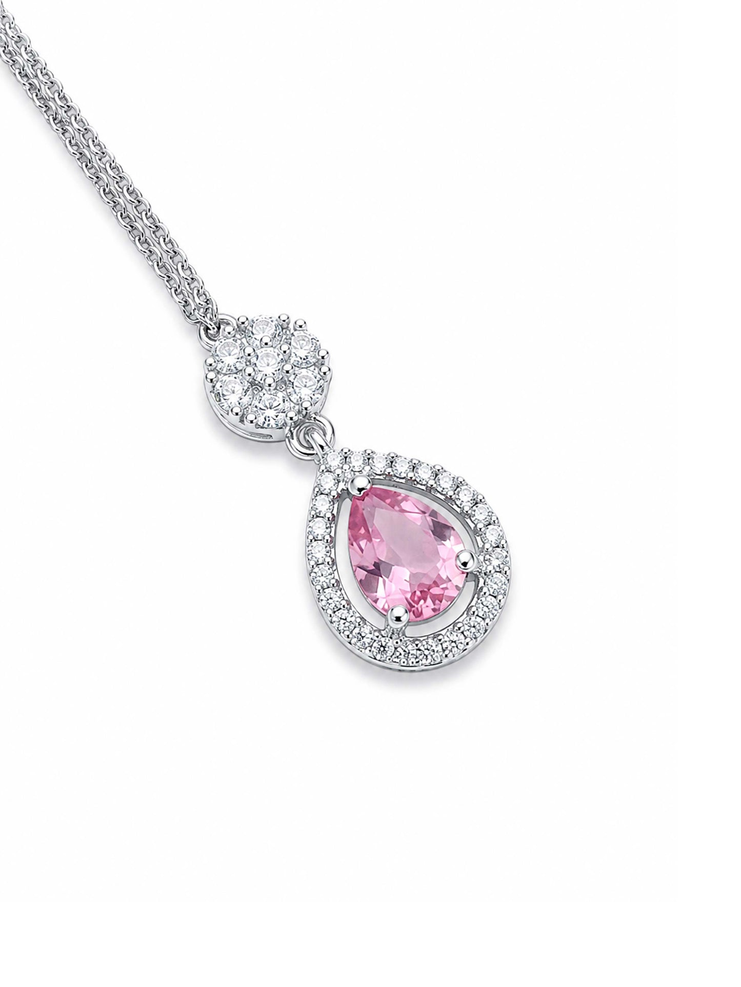 Silver Plated Pink AD Maang Tikka for Women