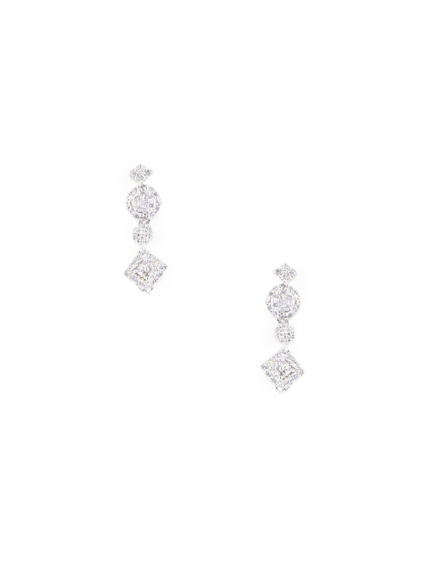 Silver Plated White American Diamond Jewellery Set for Women