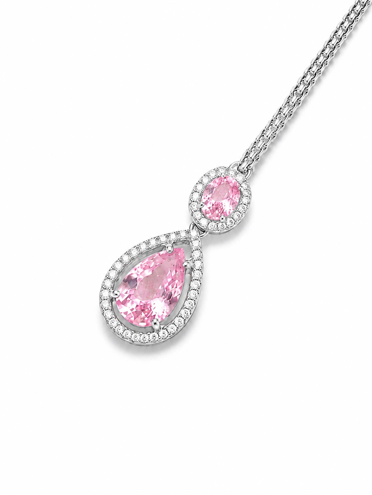 Silver Plated Pink AD Maang Tikka for Women