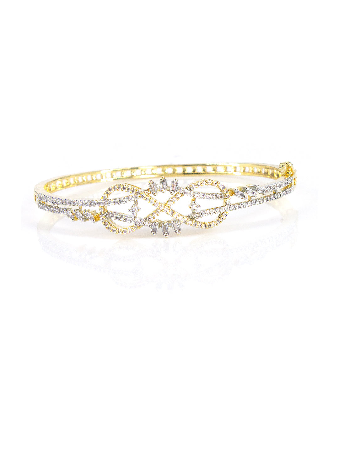 Gold Plated White AD Bracelet For Women