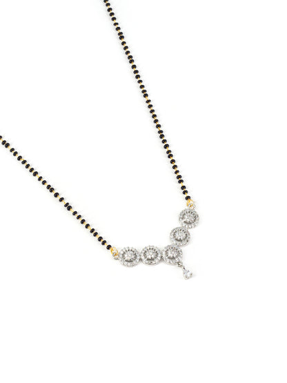 Silver Plated American Diamond Studded Mangal sutra
