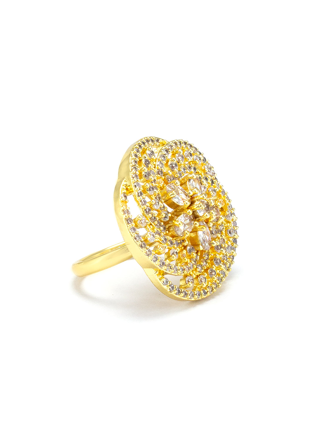 Floral AD Adjustable Cocktail Ring