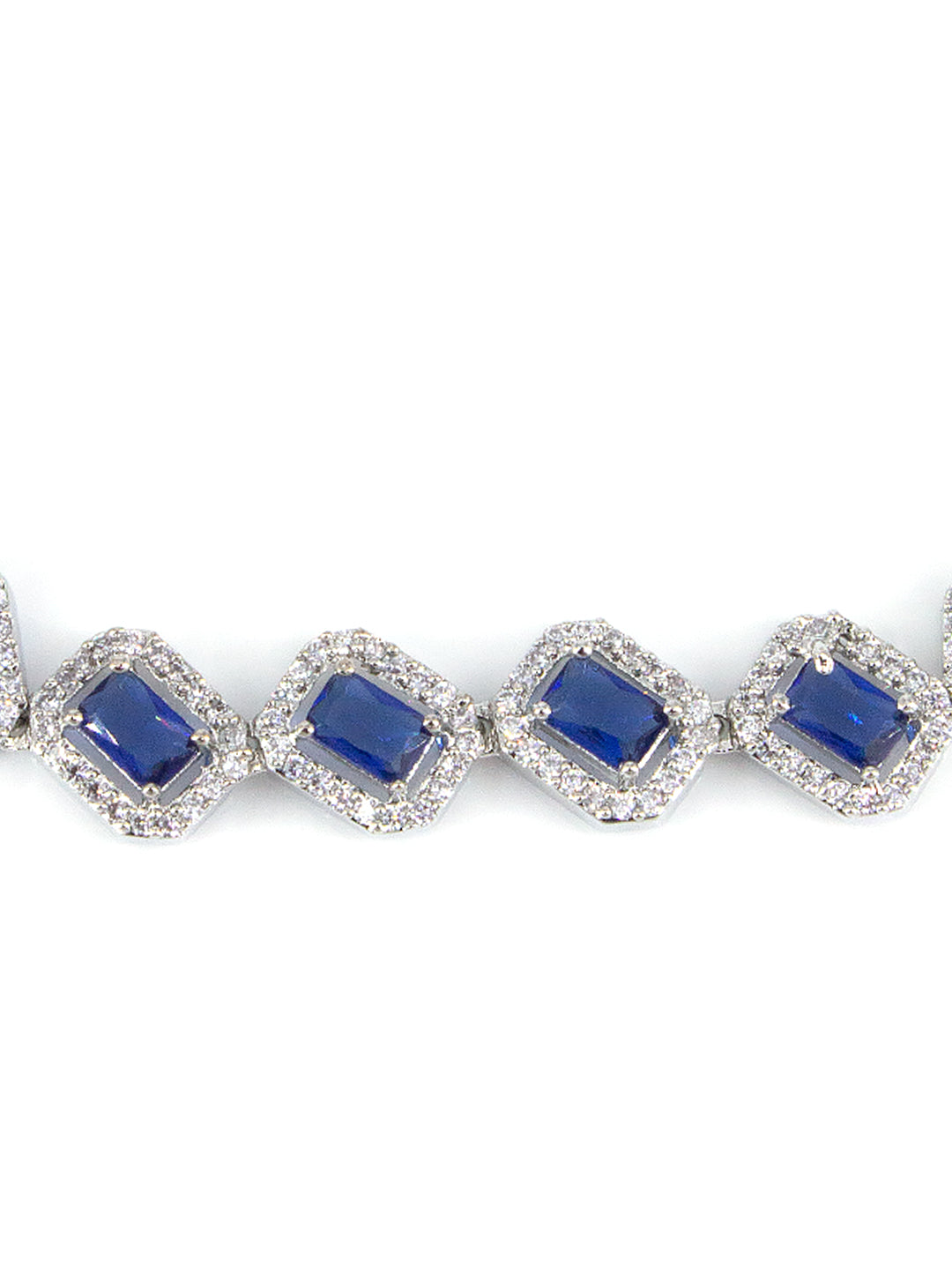 Silver Plated Blue AD Wraparound Sleek Bracelet
