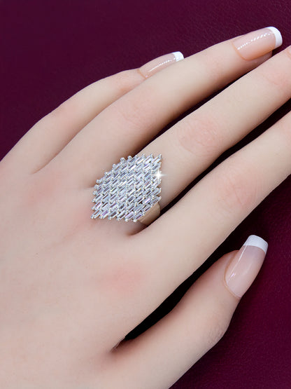 Silver Plated AD Adjustable Ring For Women