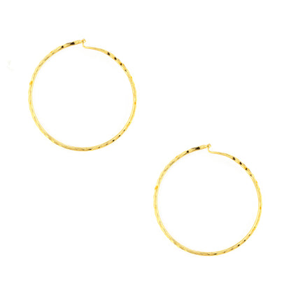 Gold Plated Classic Large Hoop Earrings for Women