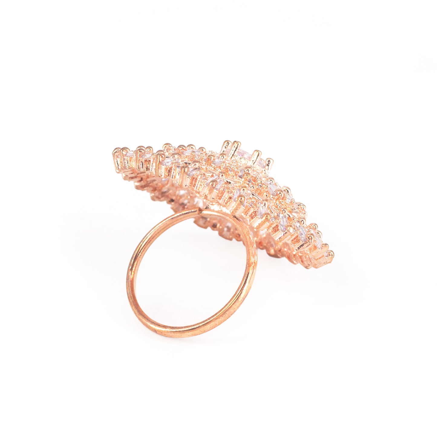 Rose Gold Plated AD Ring for Women