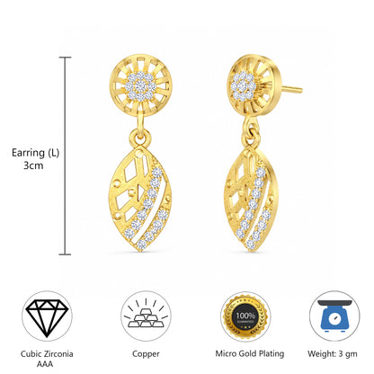 Micro Gold Plated AD Drop Earrings for Women