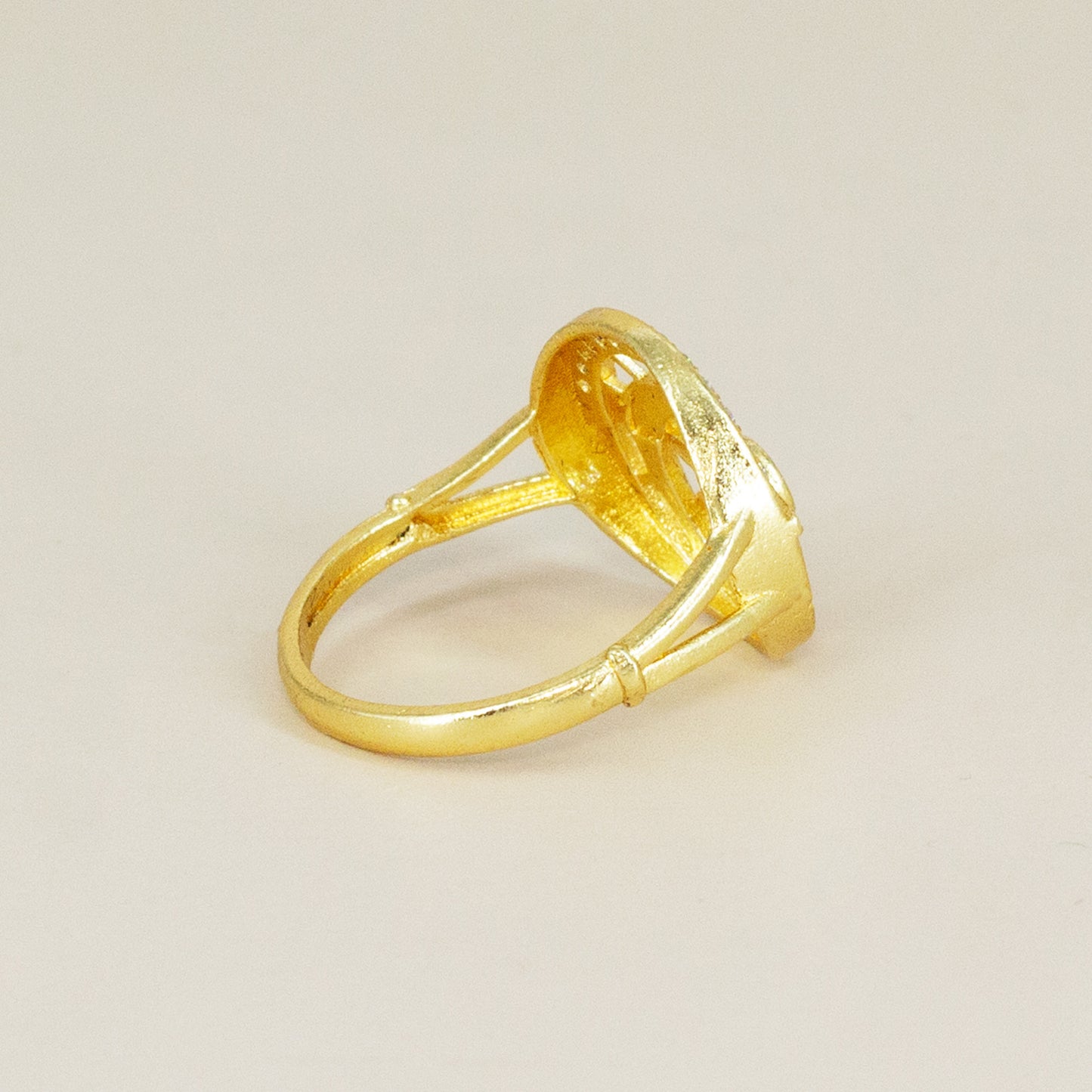 Gold Plated Anti Tarnish Red AD Finger Ring for Women