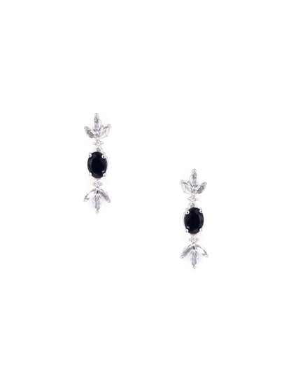 Silver Plated Black AD Jewellery Set for Women