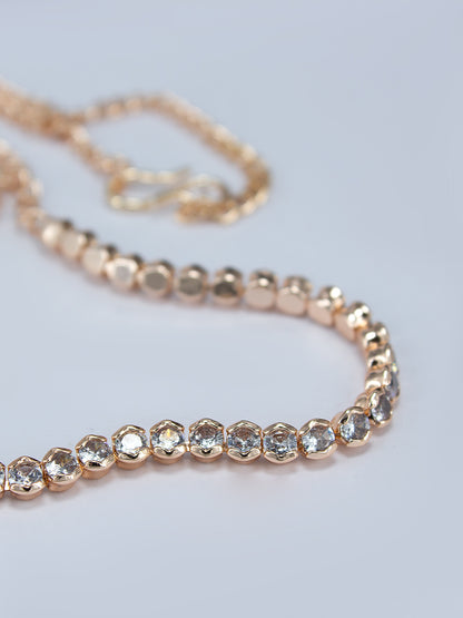Rose Gold Plated AD Jewellery Set