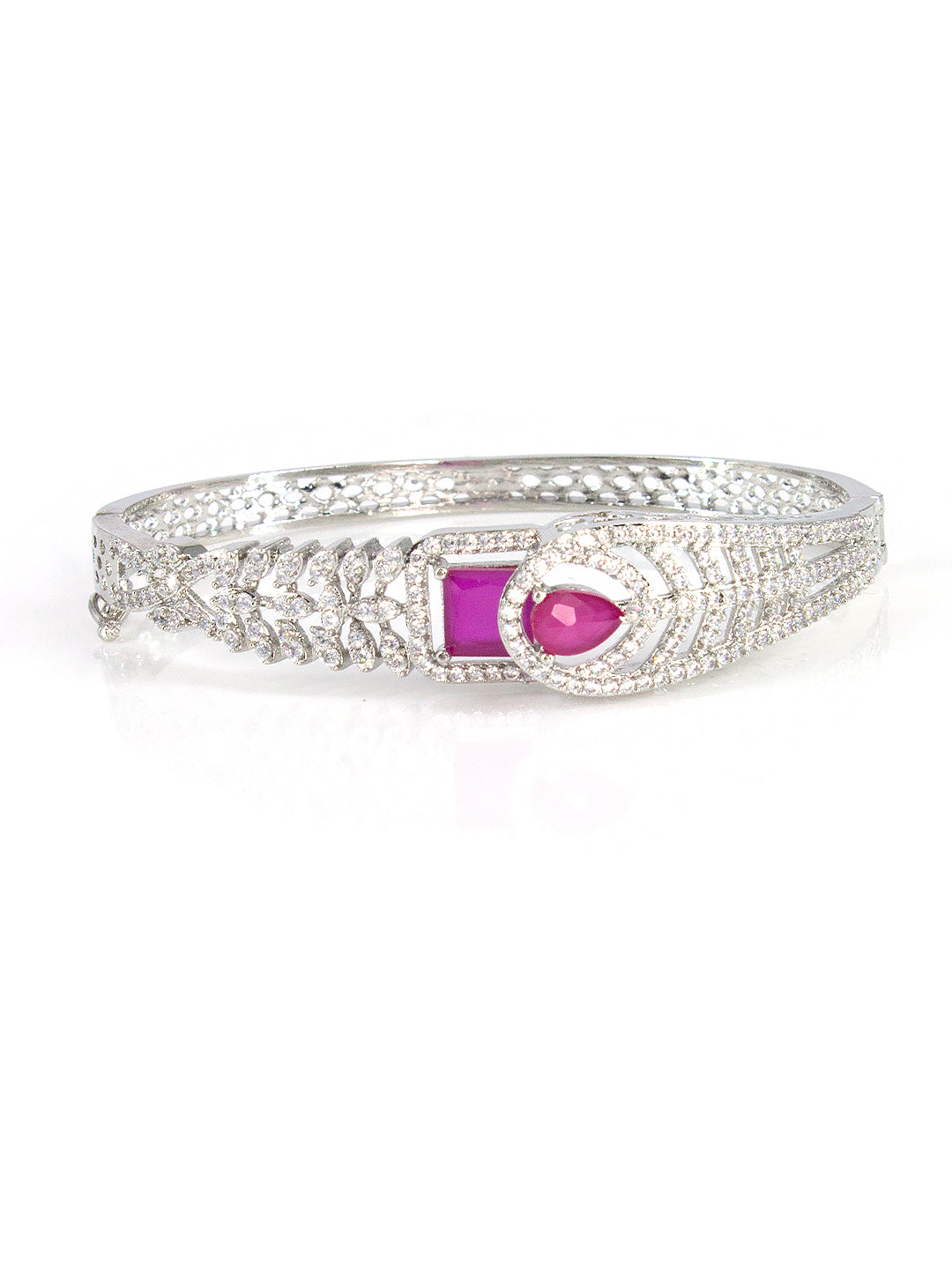 Silver Plated Ruby and AD Designer Bracelet