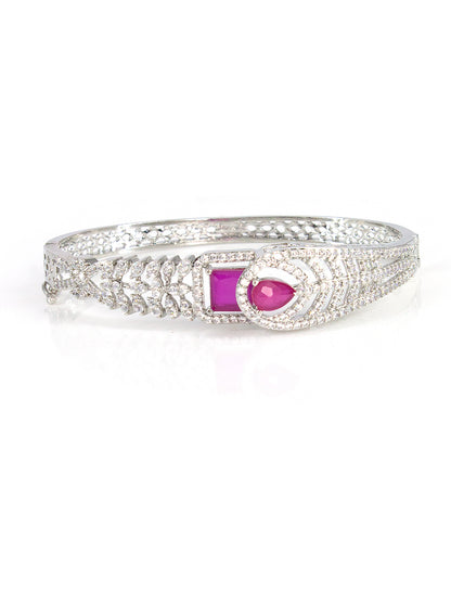 Silver Plated Ruby and AD Designer Bracelet
