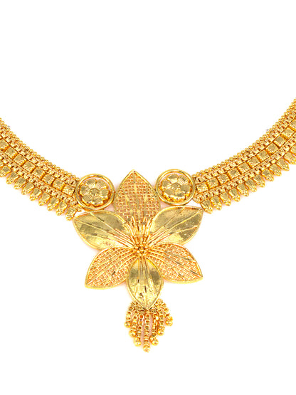 Gold-Plated Floral Design Jewellery Set For Women