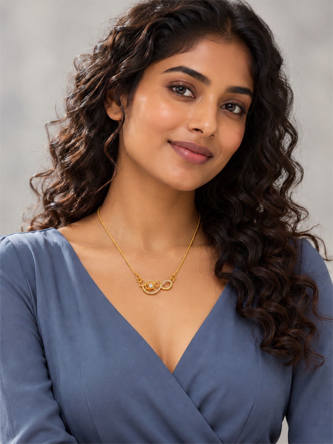 Gold Plated AD Pendant for Women