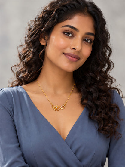 Gold Plated AD Pendant for Women