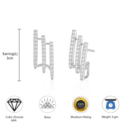 Silver Plated AD Studs Earring for Women