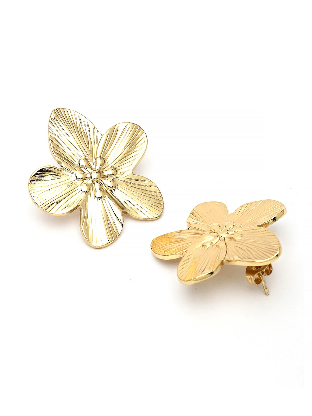 Stainless Steel Anti Tarnish Floral Stud Earrings