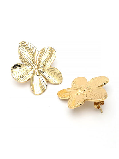 Stainless Steel Anti Tarnish Floral Stud Earrings