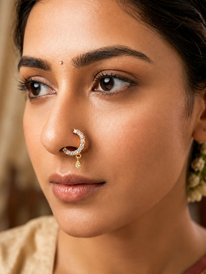 Silver Plated AD Small Nosering for Women