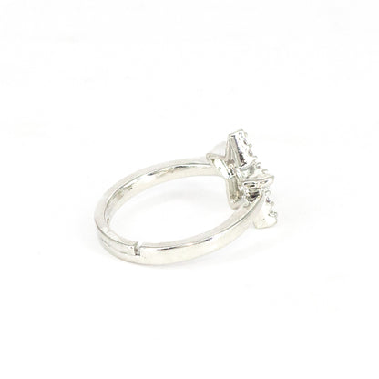 Silver Plated AD Star Finger Ring for Women