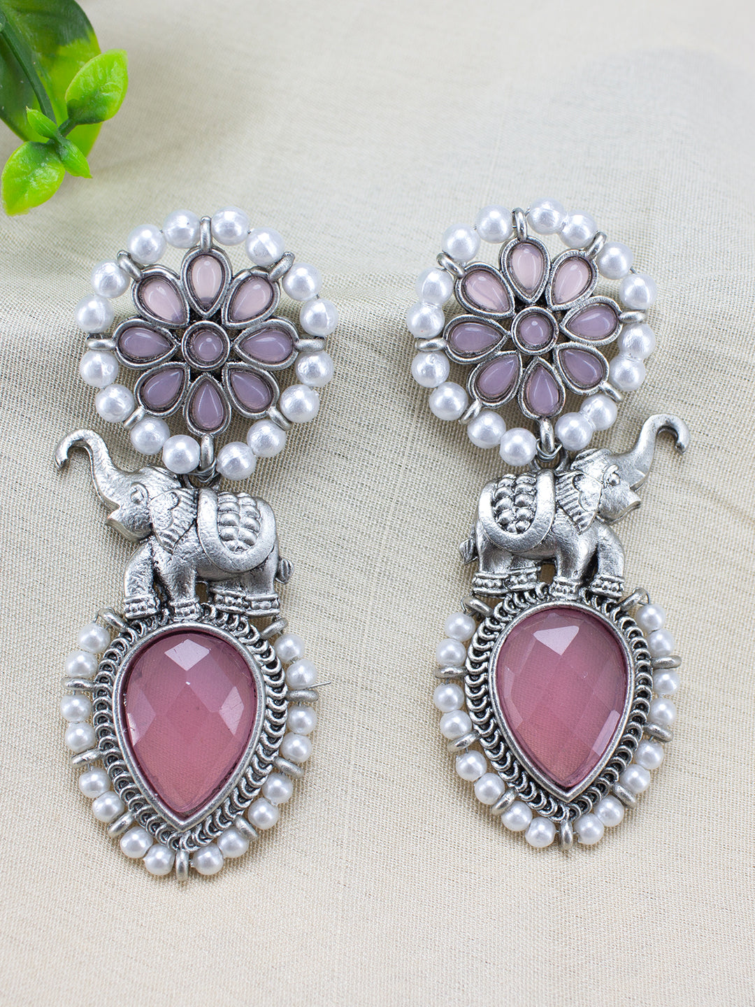 Monalisa Elephant Floral Drop Earrings