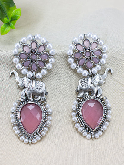 Monalisa Elephant Floral Drop Earrings