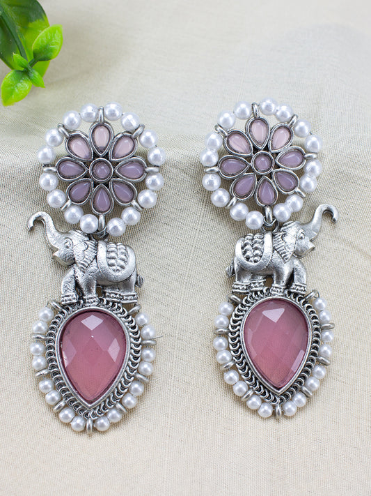 Monalisa Elephant Floral Drop Earrings