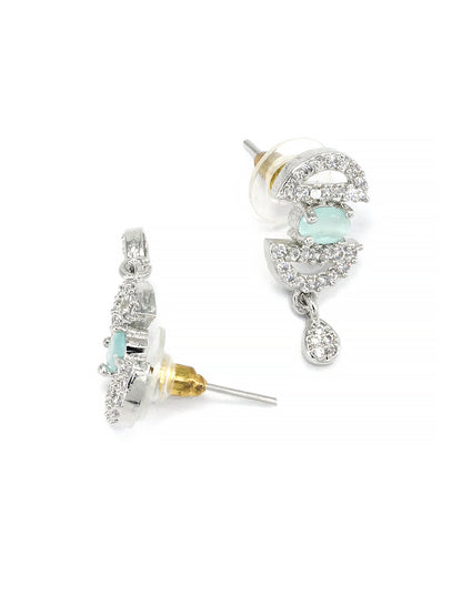 Pink & Mint Green AD Jewellery Set