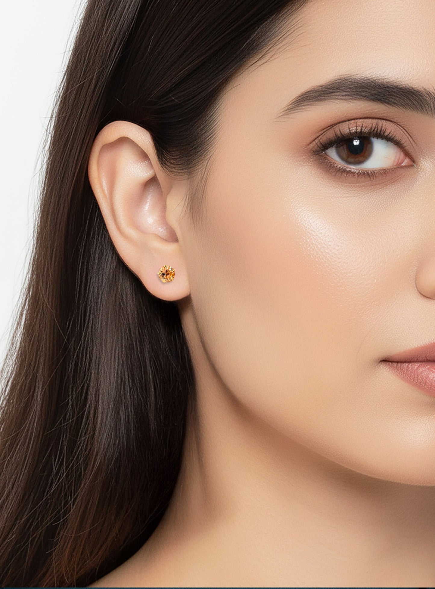 Amber AD Stud Earrings for Women