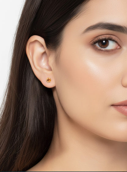 Amber AD Stud Earrings for Women