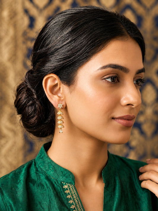 Gold Plated AD Drop Jhumka for Women