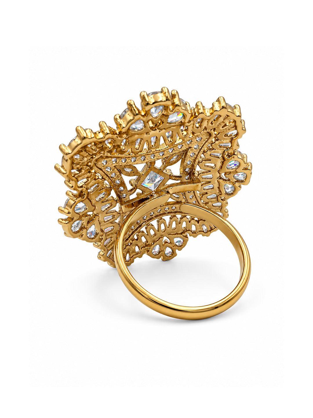 Antique Gold Plated AD Finger Ring for Women