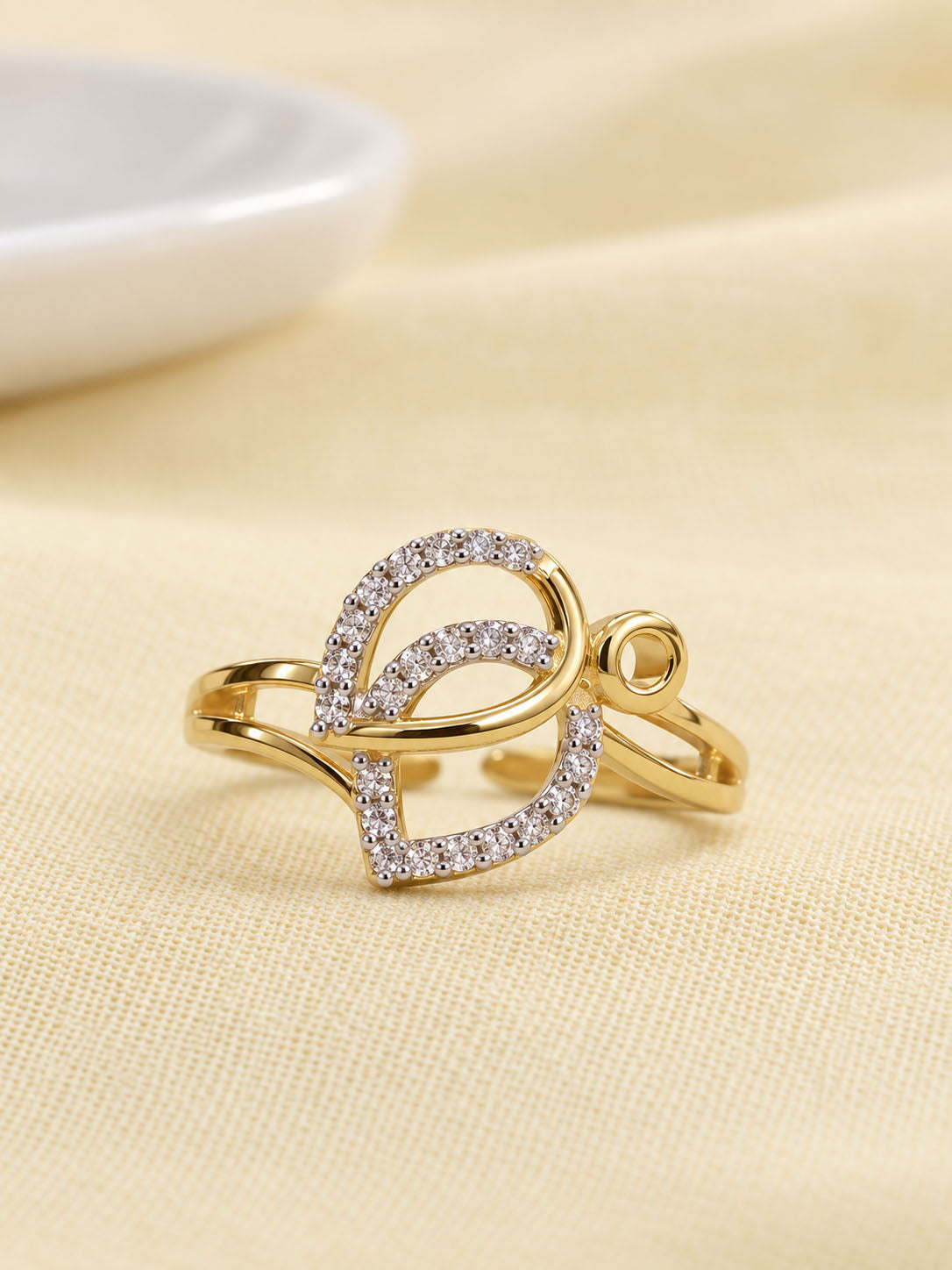 Gold Plated AD Finger Ring for Women