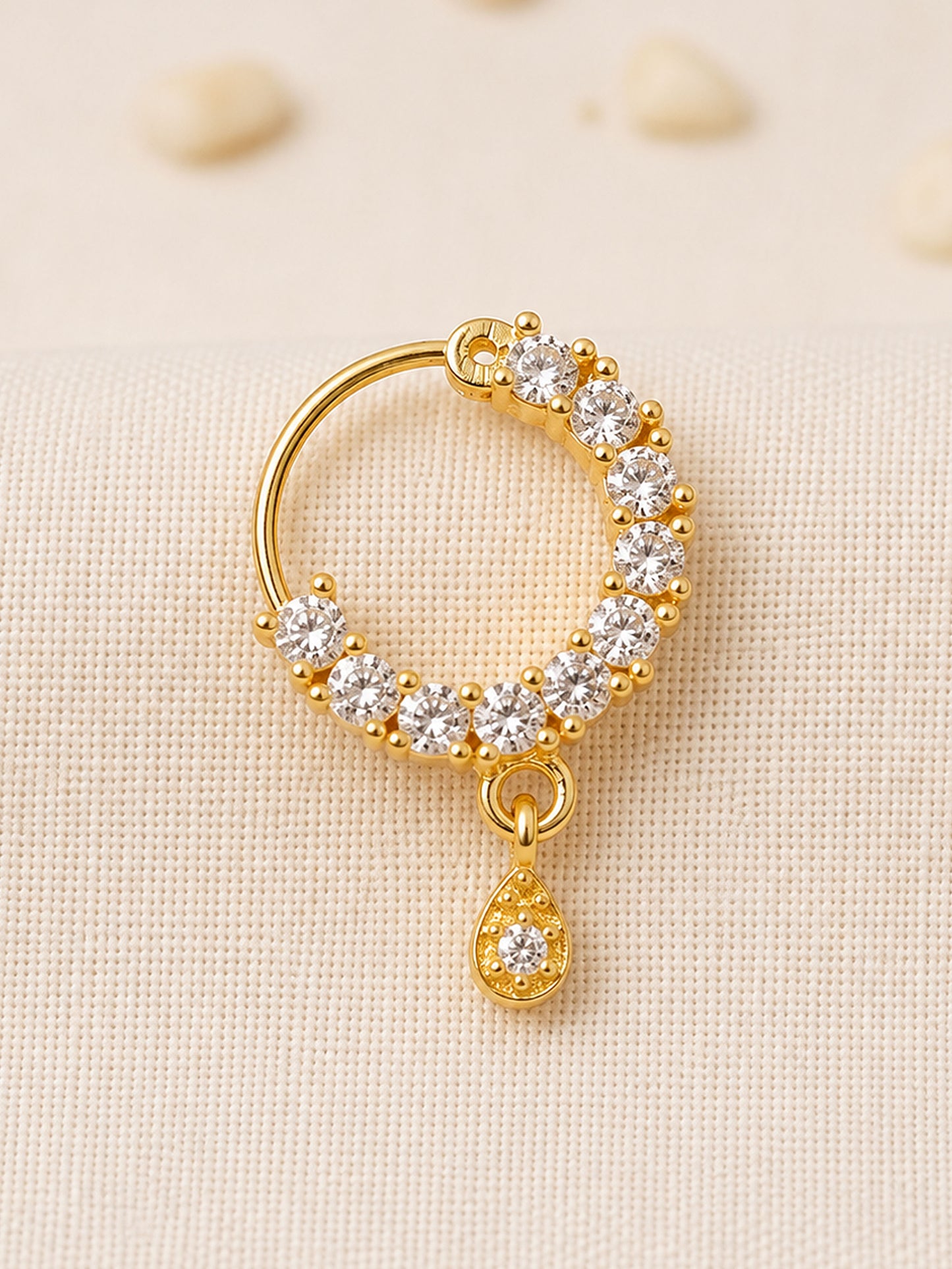 Silver Plated AD Small Nosering for Women