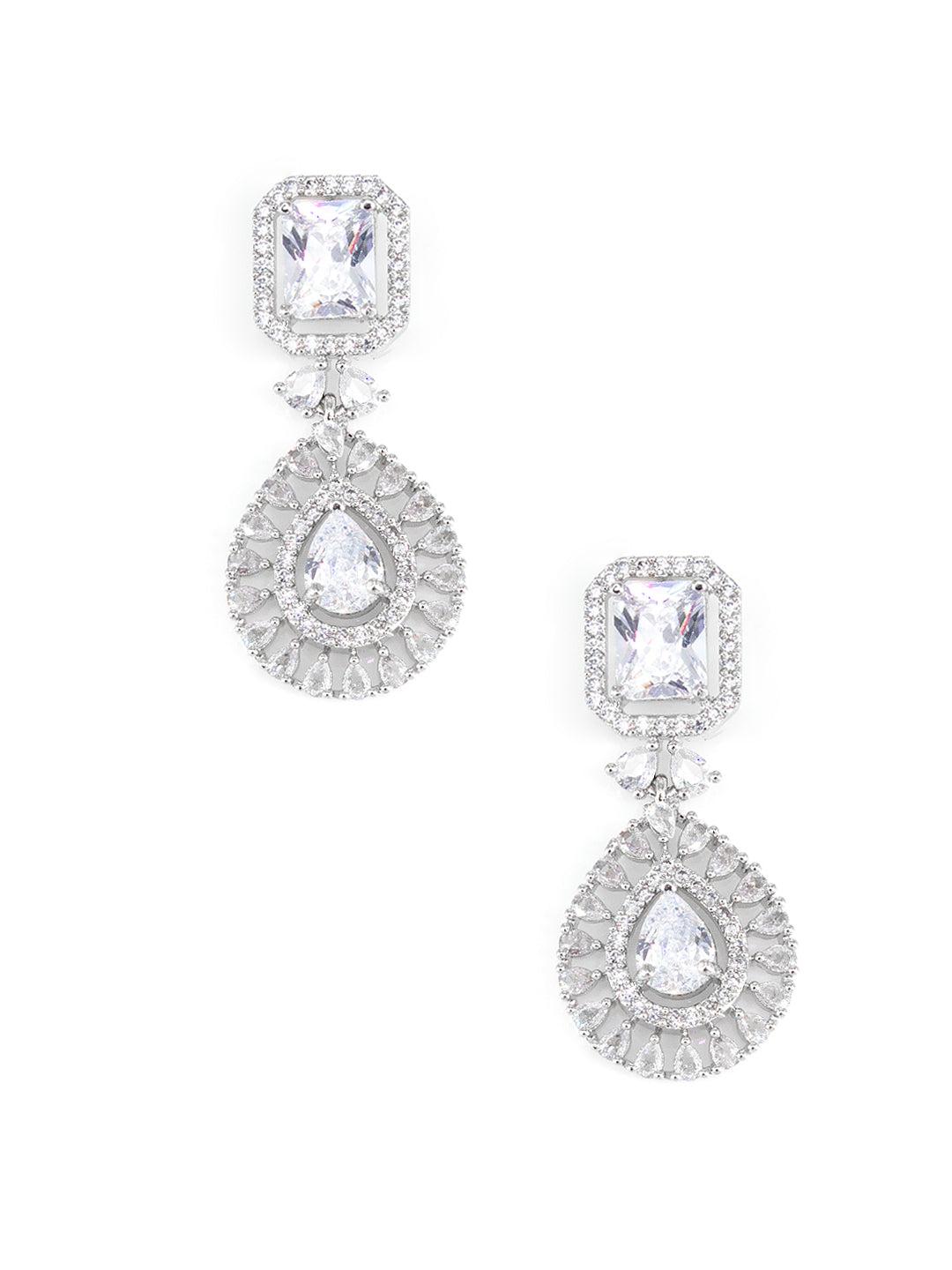 Rhodium Plated AD Designer Jewellery Set
