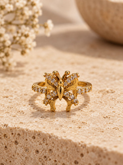 22K Gold Plated AD Finger Ring for Women