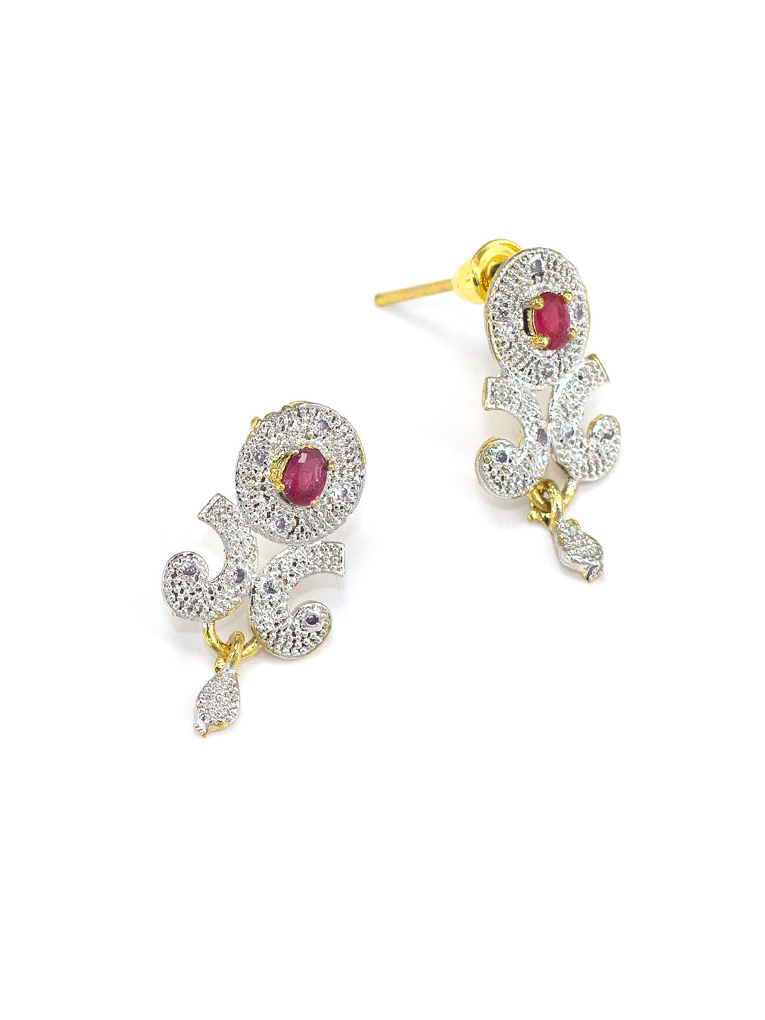 Red American Diamond Mangalsutra Set