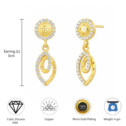 Micro Gold Plated AD Drop Earrings for Women
