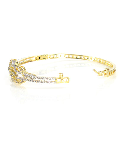 Gold Plated White AD Bracelet For Women